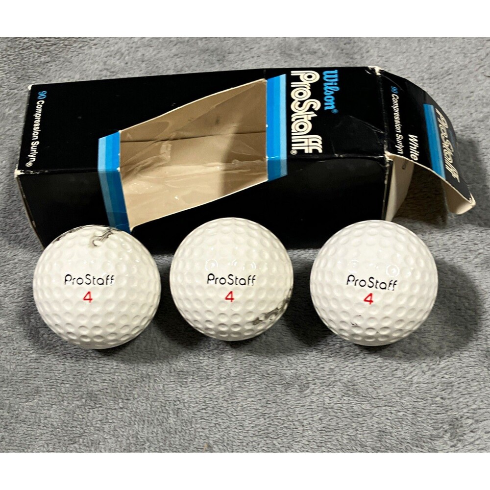 Wilson ProStaff Tour Preferred White Surlyn Golf Balls, 3-Pack Vintage 1980s